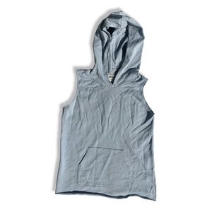 Go Gently Boys 8 Grey Cutoff Sleeve Hoodie Sweatshirt